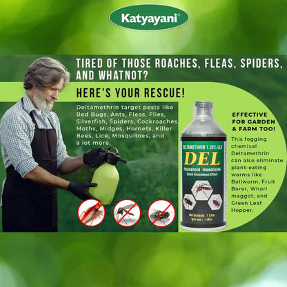 KATYAYANI DEL | DELTAMETHRIN 1.25% ULV | CHEMICAL INSECTICIDE FOR GARDEN & FARM TOO.