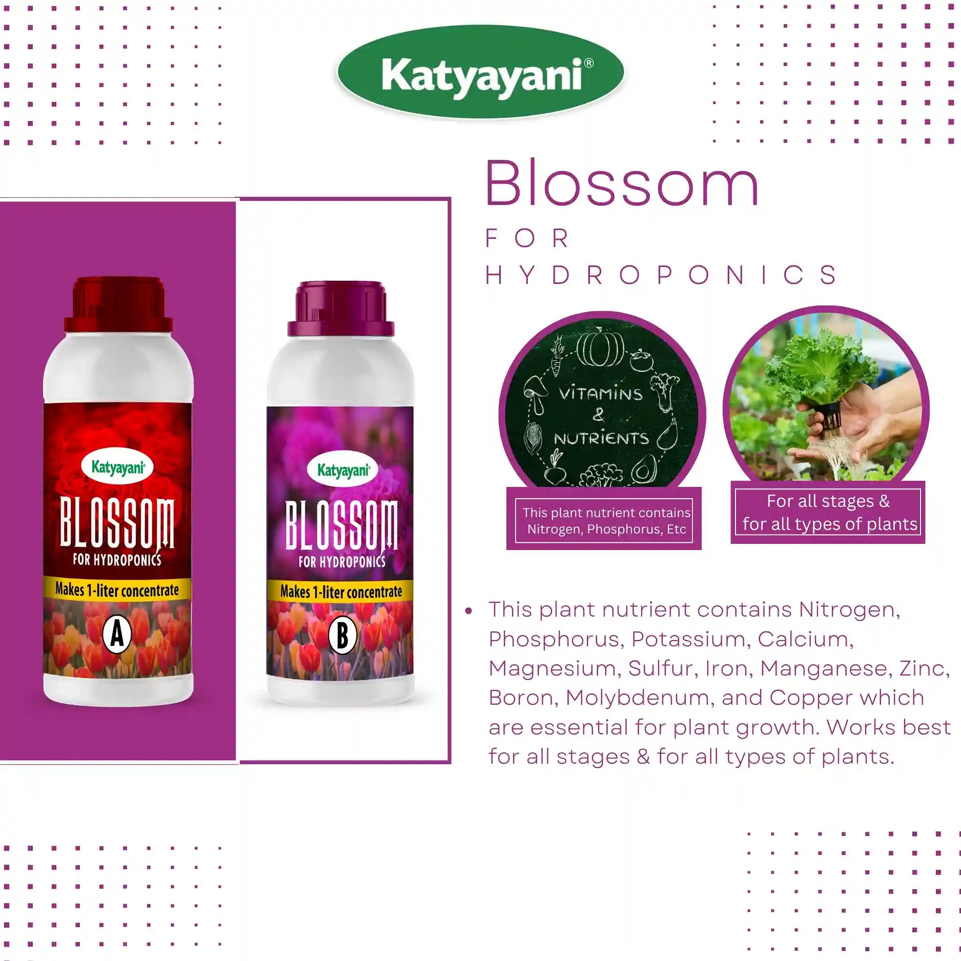 Katyayani Hydroponic Nutrients Tomatoes & Veggies - 400 | Insecticide